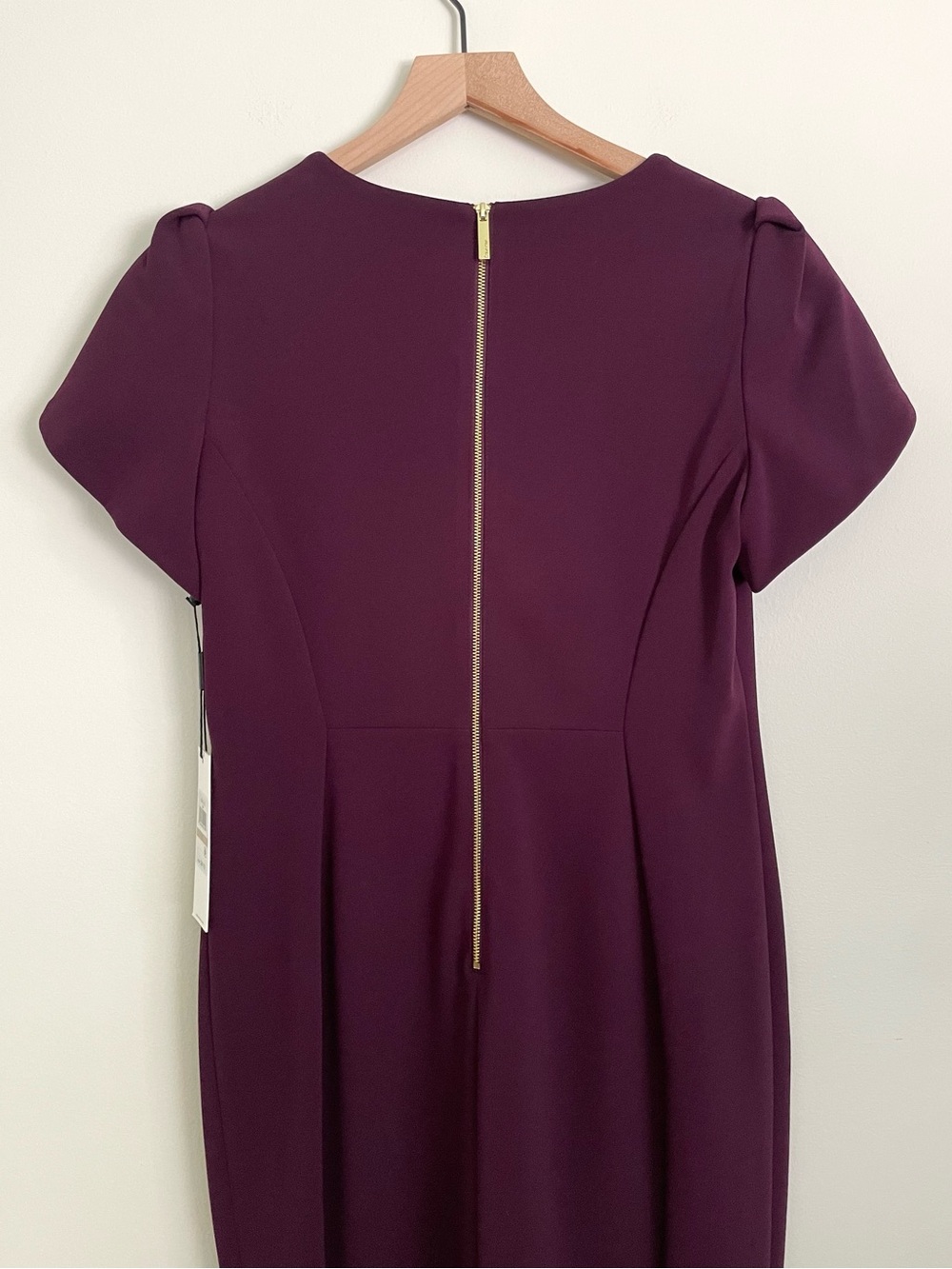 Calvin Klein Plum Tulip-Sleeve Sheath Dress - Picture 5 of 6